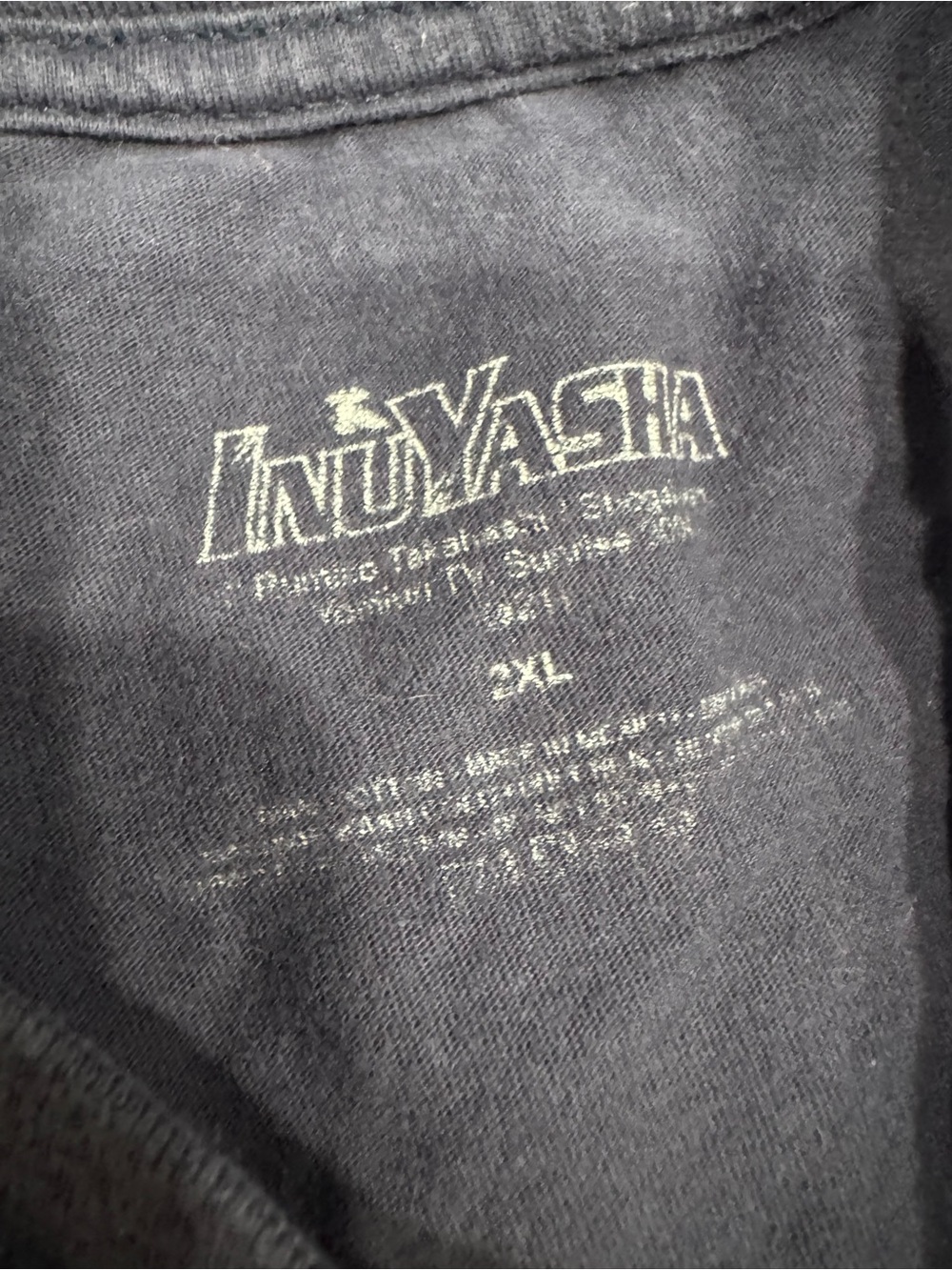 Inuyasha Graphic Tee - Navy with Yellow & Red Logo - Picture 5 of 5